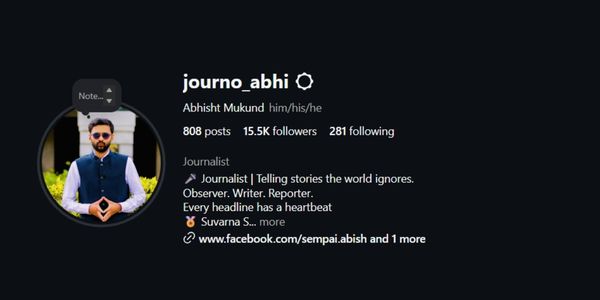 Abhisht Mukund (@journo_abhi) profile screenshot