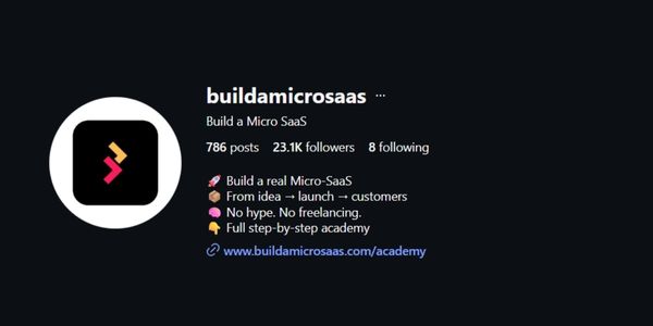 Build a Micro SaaS (@buildamicroSaaS) profile screenshot